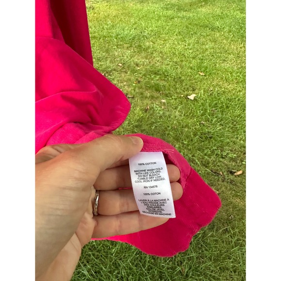 Vineyard Vines Women's Cord Popover Dress | Rhododendron Pink | SZ L - Picture 7 of 7